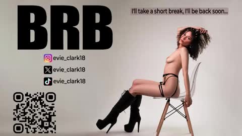 Snapshot of evie_clark_ chatting on February 24, 2025, 6:26 pm My name is Evie  nice to meet you  really get to know me better private is open  online show from February 24, 2025, 6:26 pm