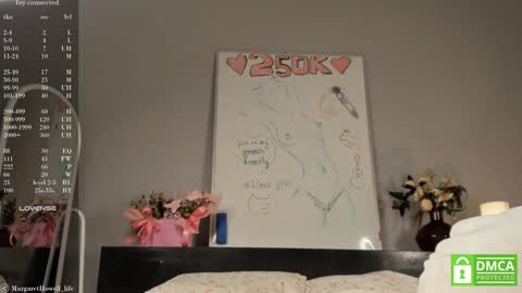 Snapshot of margarethowell chatting on January 25, 2025, 11:34 am Margaret online show from January 25, 2025, 11:34 am